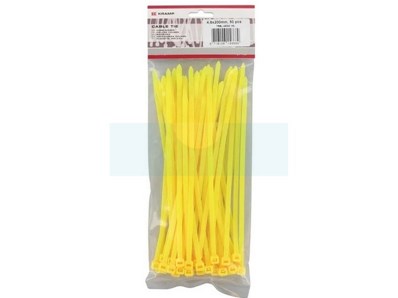 50 serre-câbles jaune 4,8X200 (Rilsan)