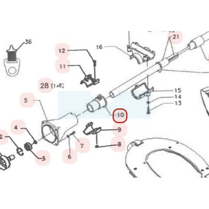 Amortisseur de tube pour débroussailleuse Sarp (BB544250)