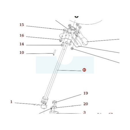 Arbre de direction supérieur pour débroussailleuse autoportée Roques & Lecoeur (S532930702173)