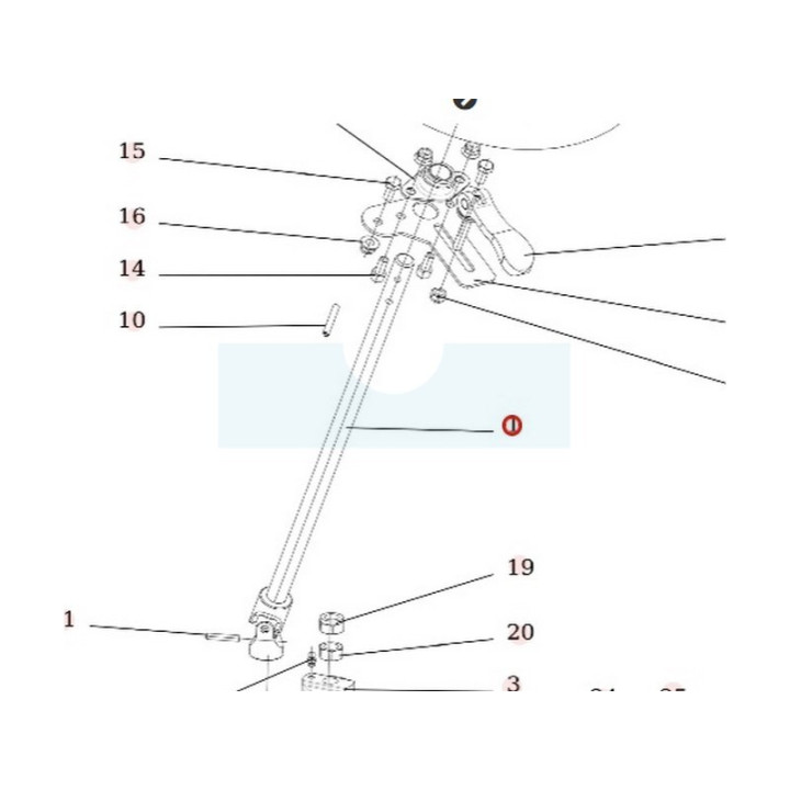 Arbre de direction supérieur pour débroussailleuse autoportée Roques & Lecoeur (S532930702173)