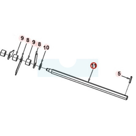 Arbre de rotor pour scarificateur Roques & Lecoeur (TTS0J0000000)