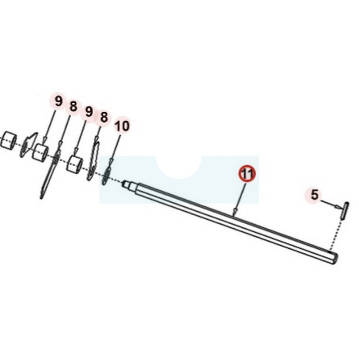 Arbre de rotor pour scarificateur Roques & Lecoeur (TTS0J0000000)