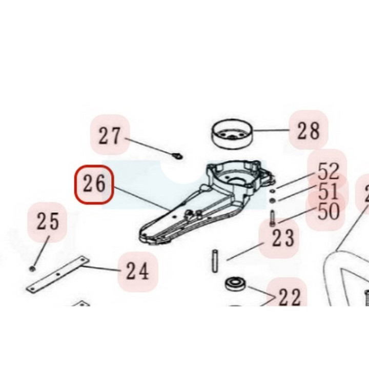 Boitier supérieur de transmission pour taille haie Sarp (YP70070010019)