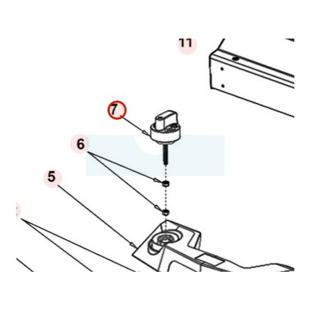 Bouton de réglage de hauteur pour scarificateur Roques & Lecoeur (TTS070000010)