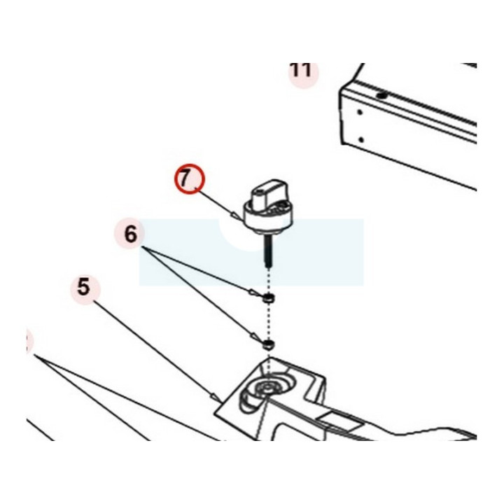 Bouton de réglage de hauteur pour scarificateur Roques & Lecoeur (TTS070000010)