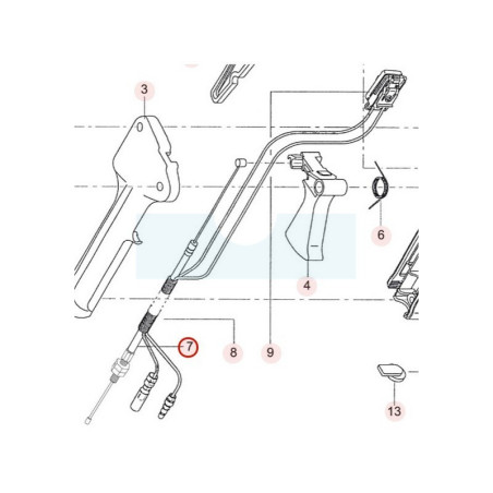 Câble d'accélérateur pour débroussailleuse Kaaz (H30052800900)