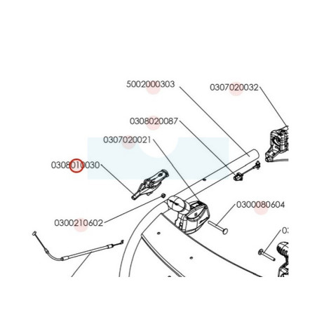 Câble de crabotage pour tondeuse débroussailleuse Sarp (0308010030)