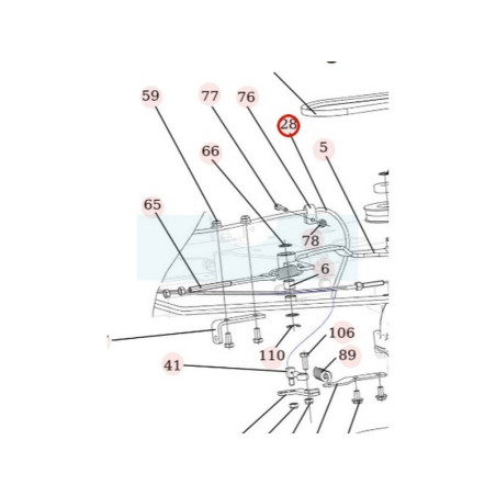 Câble de différentiel pour débroussailleuse autoportée Roques & Lecoeur (N443900147)