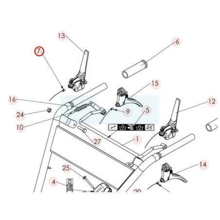 Câble de frein de parking pour tondeuse débroussailleuse Sarp (0308050016)