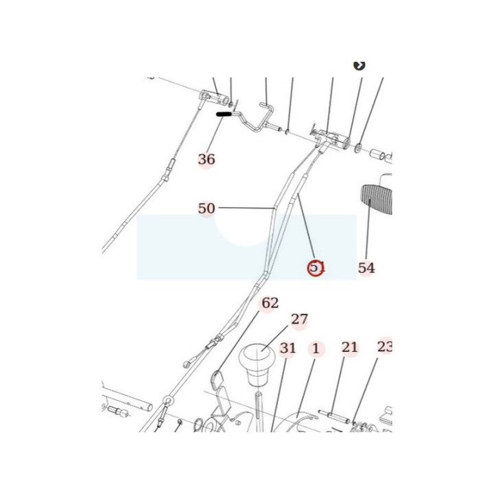 Câble de frein pour débroussailleuse autoportée Roques & Lecoeur (N443900121)
