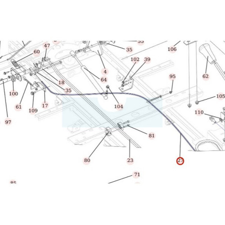Câble de frein pour débroussailleuse autoportée Roques & Lecoeur (N443900145)