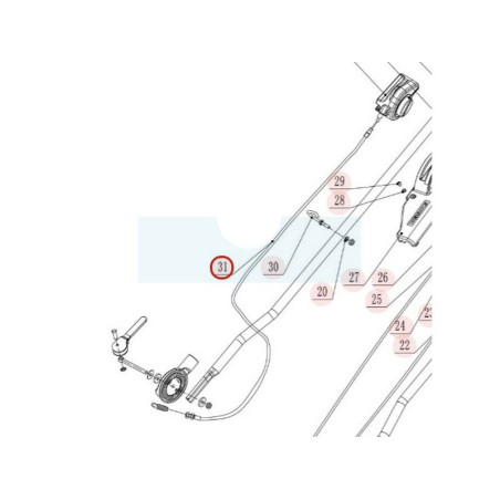 Câble d'embrayage pour tondeuse Weibang (DLH1371440)