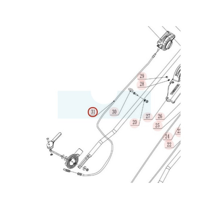 Câble d'embrayage pour tondeuse Weibang (DLH1371440)