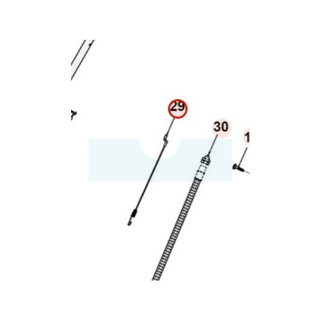 Câble supérieur de frein moteur pour scarificateur Roques & Lecoeur (TTS0Y2000000)