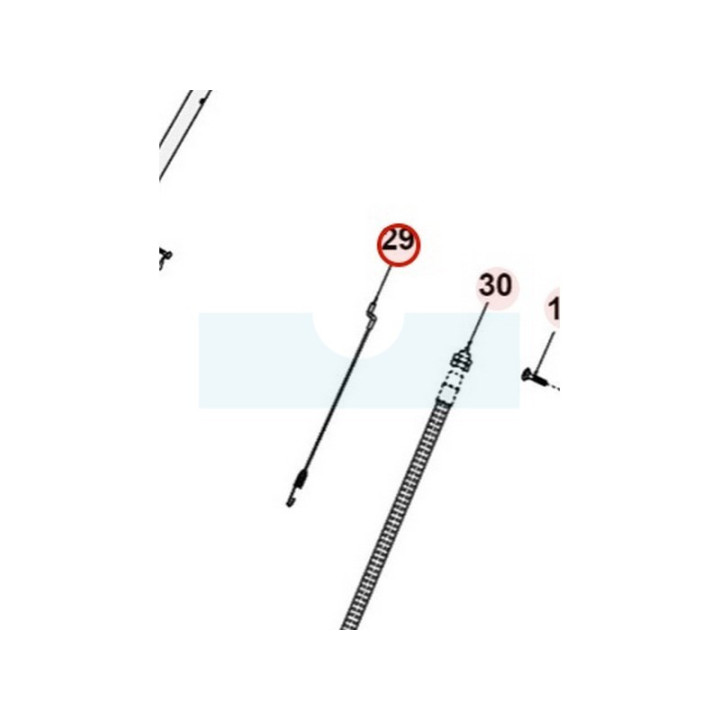 Câble supérieur de frein moteur pour scarificateur Roques & Lecoeur (TTS0Y2000000)