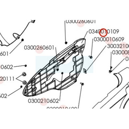 Cache intérieur de capot pour motobineuse Sarp (0340010109)