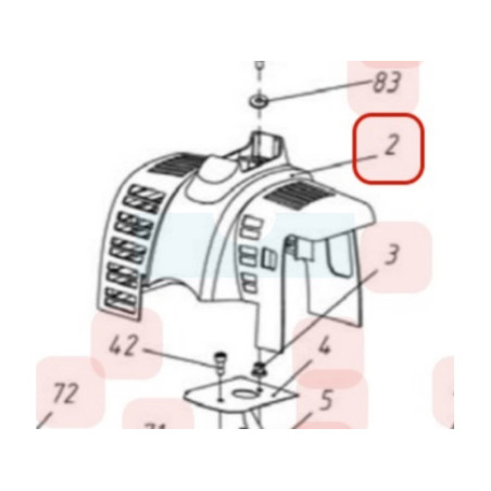 Capot moteur plastique pour débroussailleuse Sarp (YP70030030003)