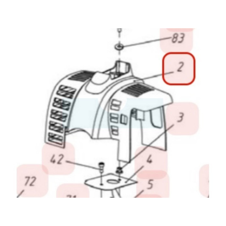 Capot moteur plastique pour débroussailleuse Sarp (YP70030030003)