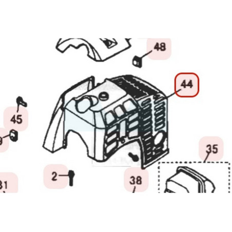 Capot moteur plastique pour moteur Zenoah (450032110)