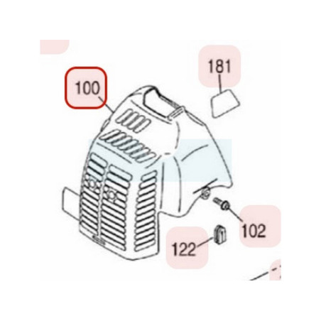 Capot moteur plastique pour moteur Zenoah (848F0131A1)