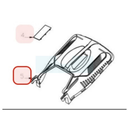 Capot supérieur rigide de panier pour tondeuse Roques & Lecoeur (TG2641110010)