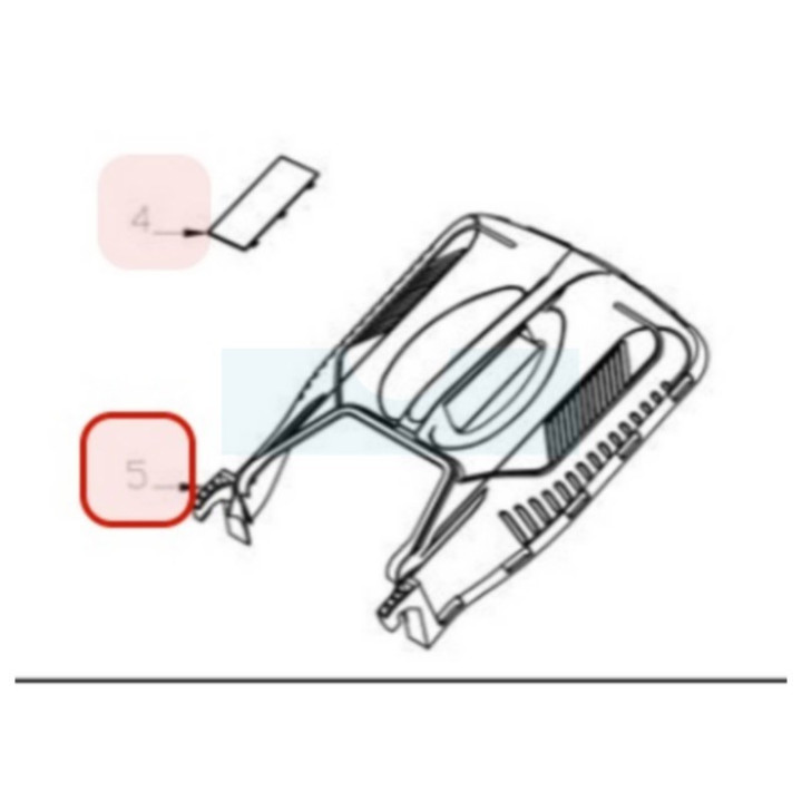 Capot supérieur rigide de panier pour tondeuse Roques & Lecoeur (TG2641110010)
