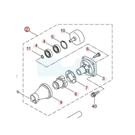 Carter + cloche d'embrayage pour perche élagueuse Maruyama (224201)