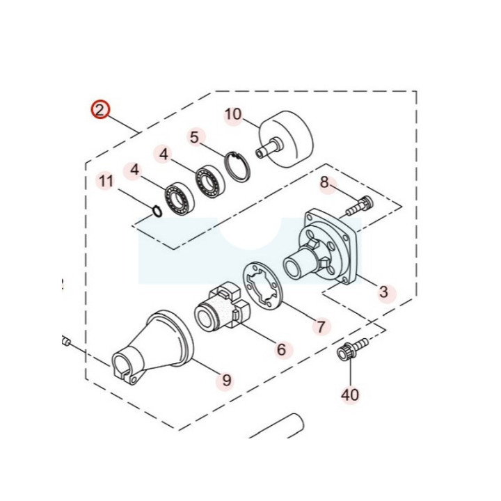 Carter + cloche d'embrayage pour perche élagueuse Maruyama (224201)