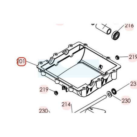 Carter de transmission inférieur pour tondeuse débroussailleuse Roques & Lecoeur (0340030041)