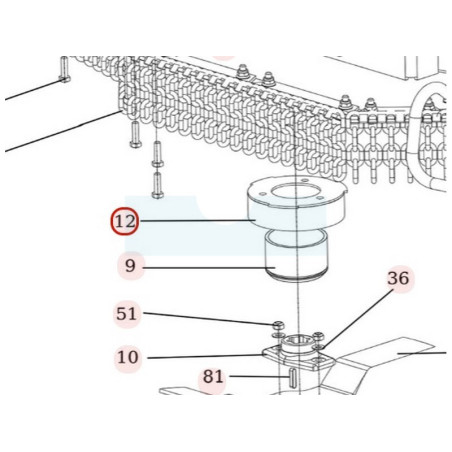 Carter inférieur de palier pour débroussailleuse autoportée Roques & Lecoeur (S532938522443)