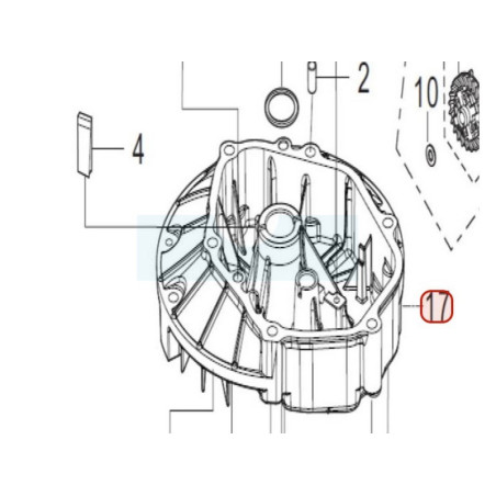 Carter moteur inférieur pour moteur Loncin (0001210321)