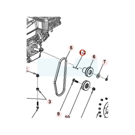 Clavette de poulie moteur pour scarificateur Roques & Lecoeur (TBE00AW00000)