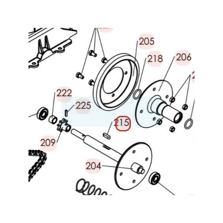 Clavette de transmission pour tondeuse débroussailleuse Roques & Lecoeur (0301040022)