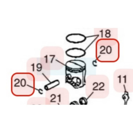 Clips d'axe de piston pour moteur Zenoah (130041320)