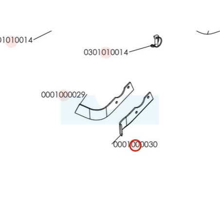 Couteau de fraise gauche pour motobineuse Sarp (0001000030)