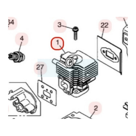 Cylindre pour moteur Zenoah (848E3Y12A0)