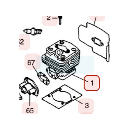 Cylindre pour moteur Zenoah (T115112110)