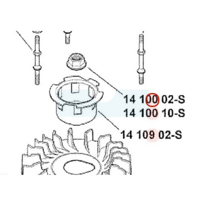 Ecrou de volant moteur pour moteur Kohler (1410010S)