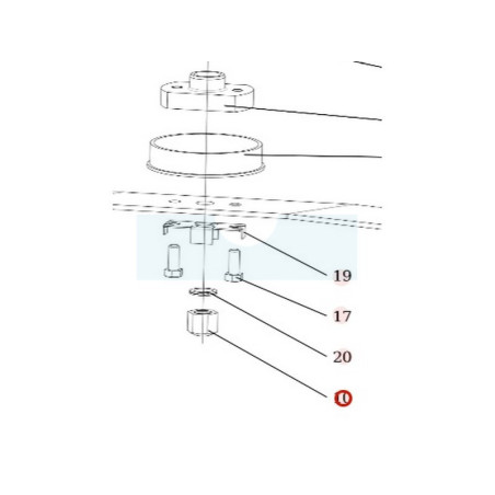 Ecrou inférieur de palier de lame pour débroussailleuse autoportée Roques & Lecoeur (N532150440)