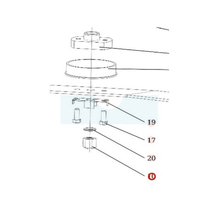 Ecrou inférieur de palier de lame pour débroussailleuse autoportée Roques & Lecoeur (N532150440)