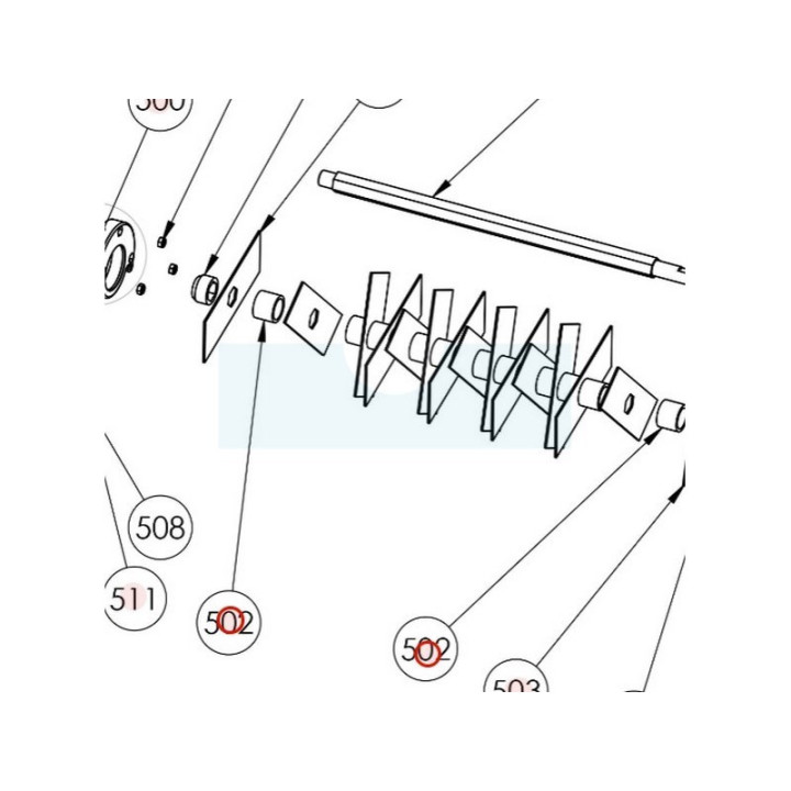 Entretoise de rotor pour scarificateur Roques & Lecoeur (K340000077)