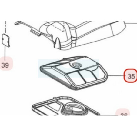 Filtre à air (supérieur) pour tronçonneuse Maruyama (285924)