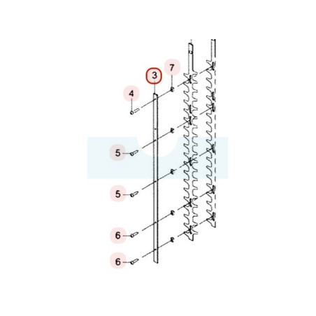 Guide lame inférieur pour taille-haie Kaaz (11051136)