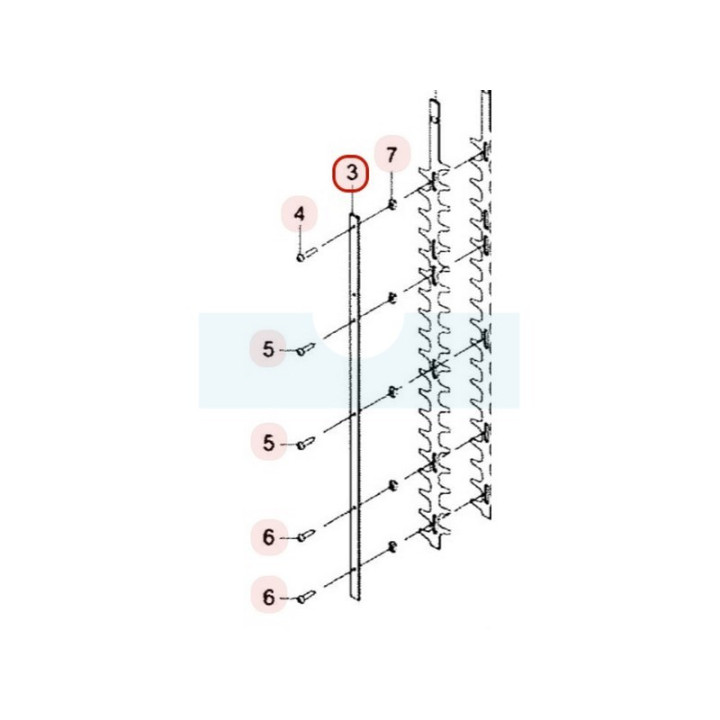 Guide lame inférieur pour taille-haie Kaaz (11051136)
