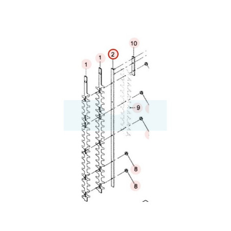 Guide lame supérieur pour taille-haie Kaaz (11051137)