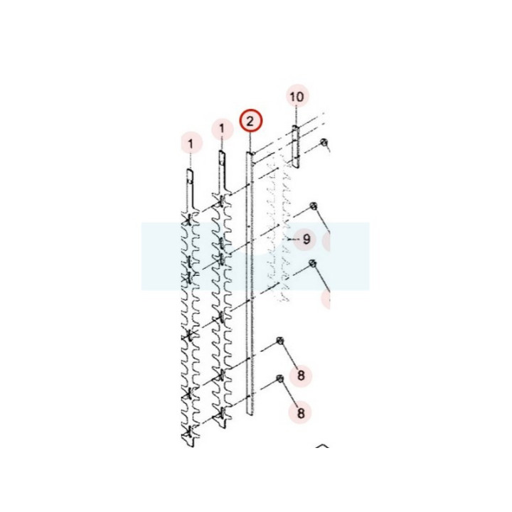 Guide lame supérieur pour taille-haie Kaaz (11051137)