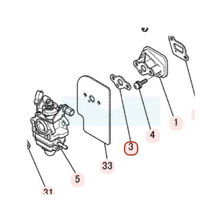 Joint d'admission pour moteur Mitsubishi (KW39050CA)