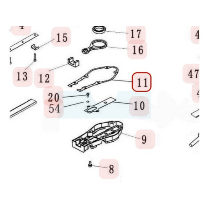 Joint de boitier de transmission pour taille haie Sarp (YP02070010105)