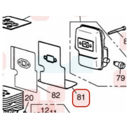 Joint d'échappement pour moteur Zenoah (848F3R15C0)