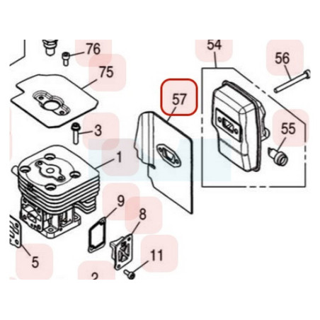 Joint d'échappement pour moteur Zenoah (848F6015C1)